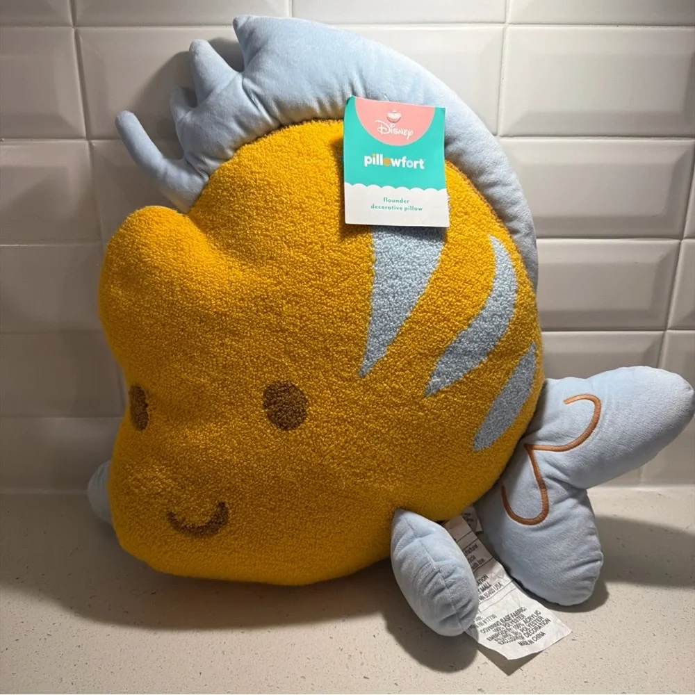 Disney Princess Ariel Flounder Pillowfort Accent Decorative Bed Soft Pillow NEW